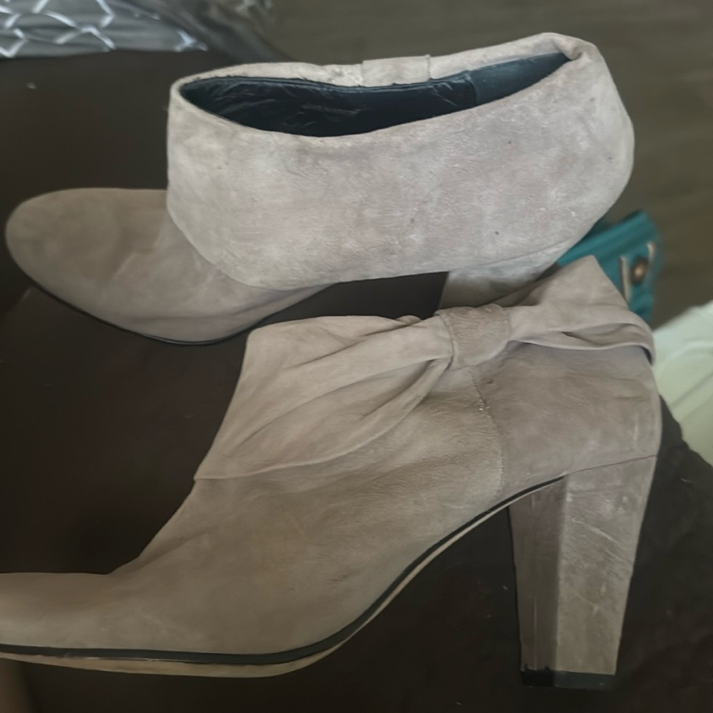 Kate Spade Beige Suede Ankle Booties